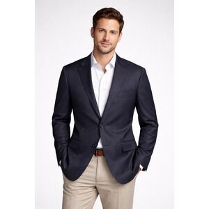 Samuelsohn Loro Piana Wool Blazer Mens 44L Navy Blue 2 Button Sport Coat Italian